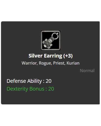 +3 Silver Earring