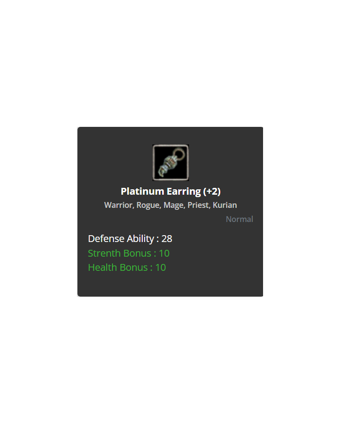+2 Platinium Earing