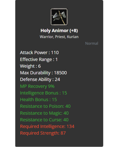 +8 Holy Animor