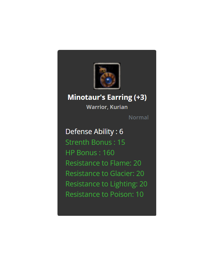 +3 Minotour Earring ( DUAL )