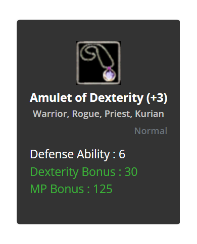+3 Amulet of Dex