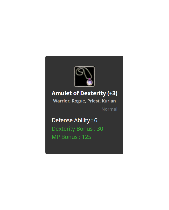 +3 Amulet of Dex