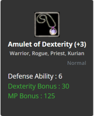 +3 Amulet of Dex