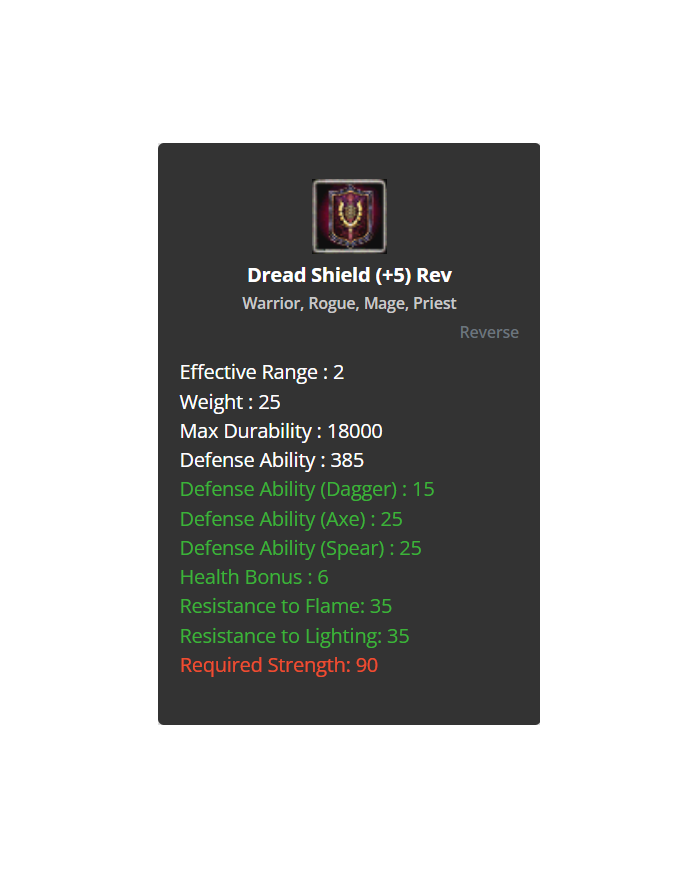 +5 Rev Dread Shield